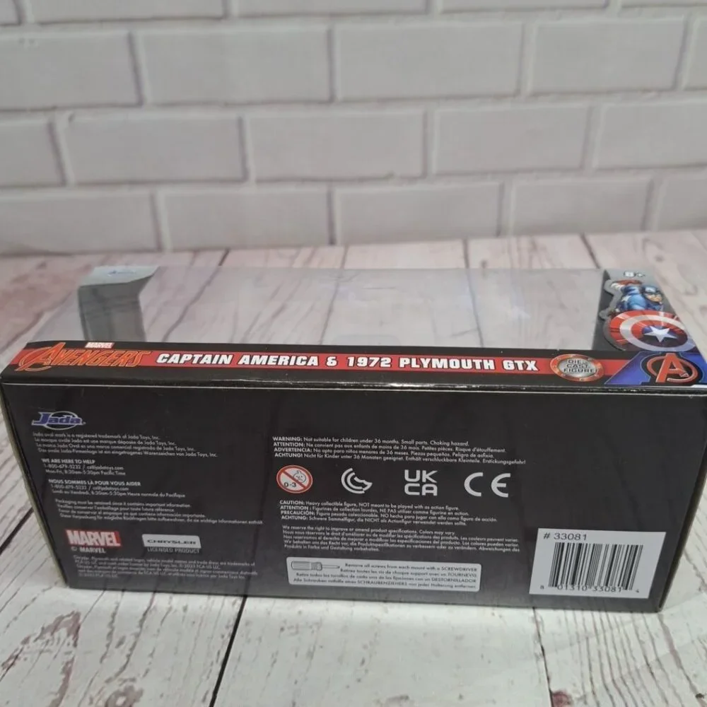 2023 Jada Toys‎ 1972 Plymouth GTX Captain America Marvel Avengers Sealed Box